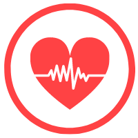 Animation of ECG line in a heart with circle outline