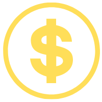 Animation of dollar sign with a circle outline